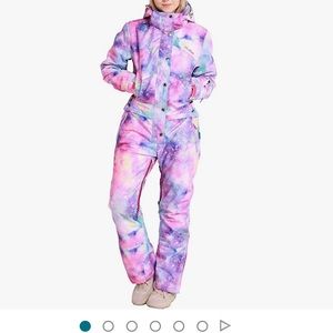 BLMG Women’s Galaxy Print Ski Jacket & Pants Set - Pink/Purple